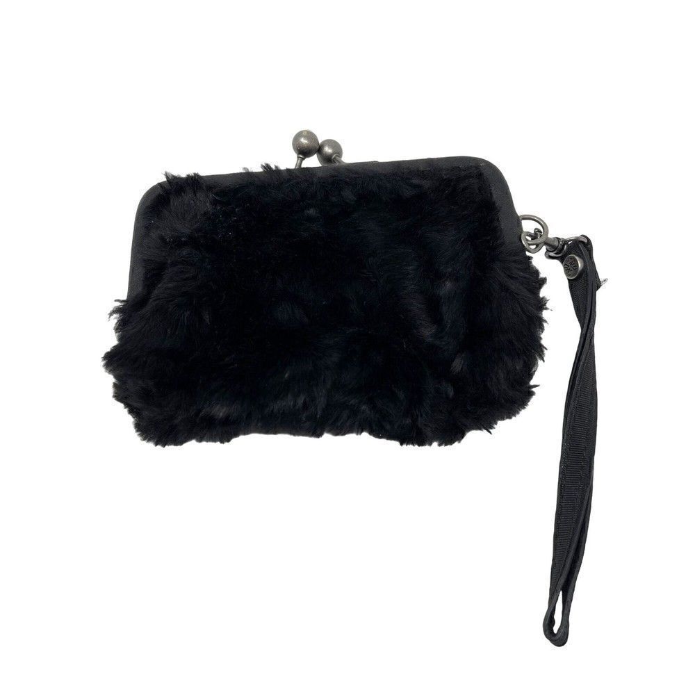 Simply Vera Wang wristlet bag black faux fur BoxU